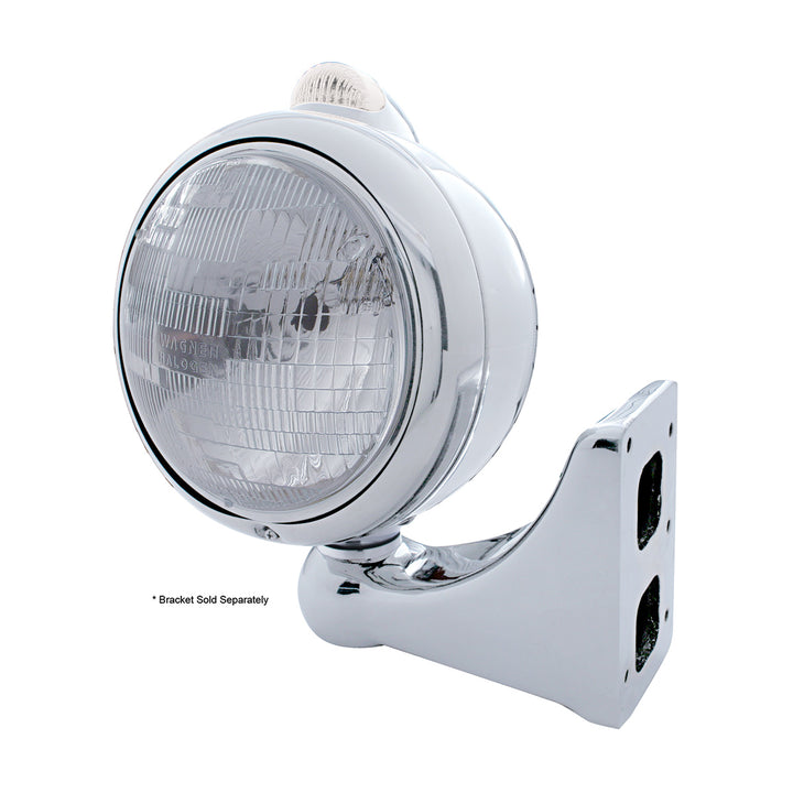 Chrome Guide 682-C Headlight H6024 &amp; Dual Mode LED Signal - Clear Lens