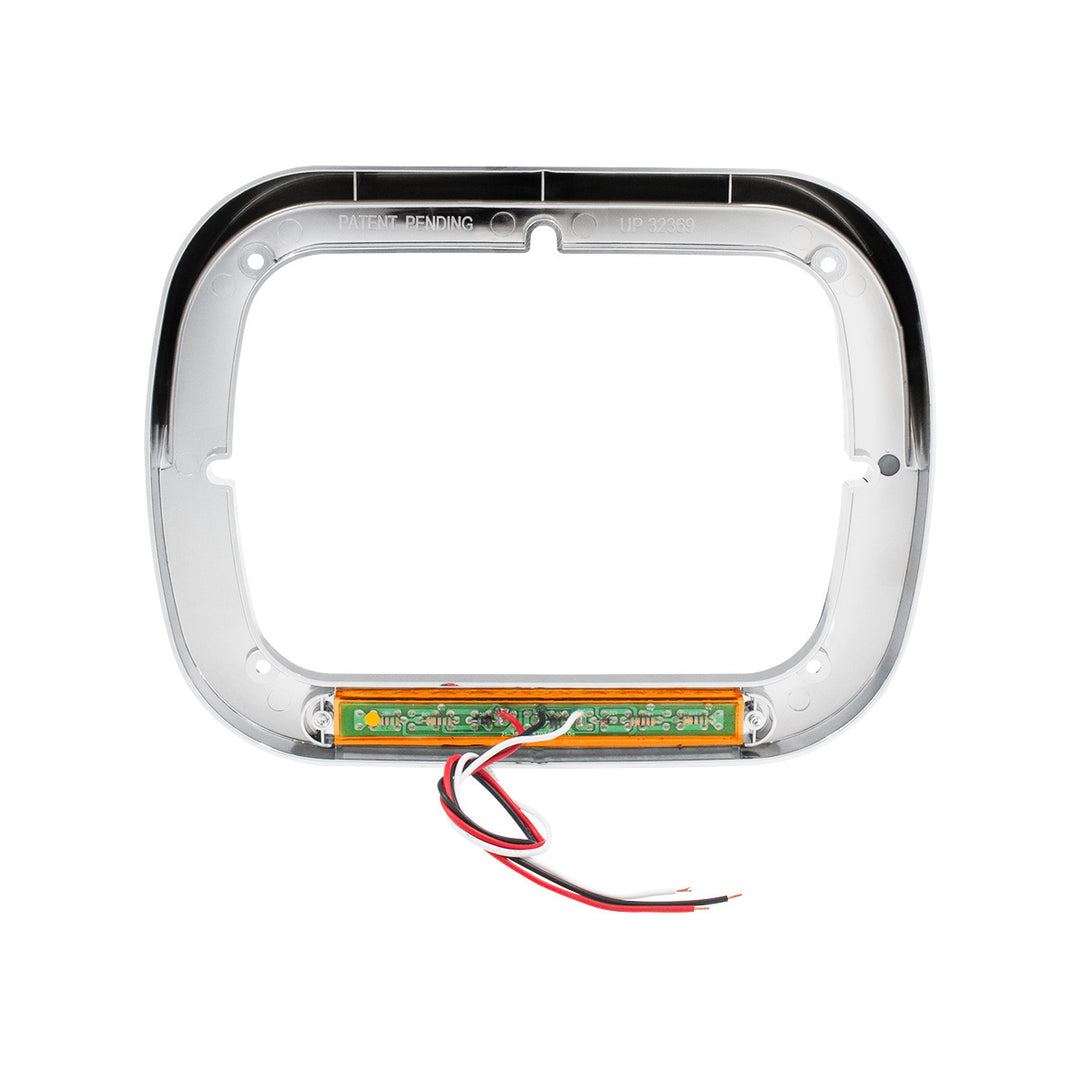 10 LED 5" x 7" Headlight Bezel With Visor - Amber LED/Amber Lens