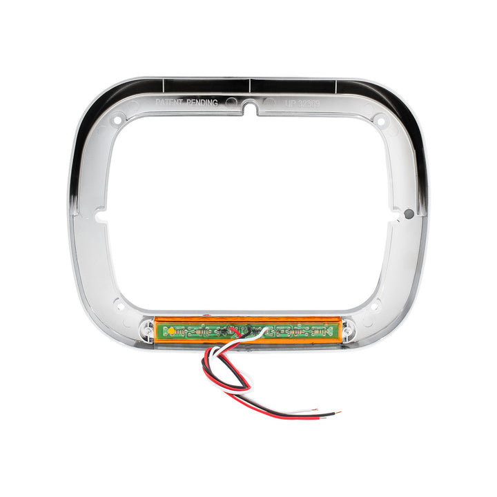 10 LED 5" x 7" Headlight Bezel With Visor - Amber LED/Amber Lens