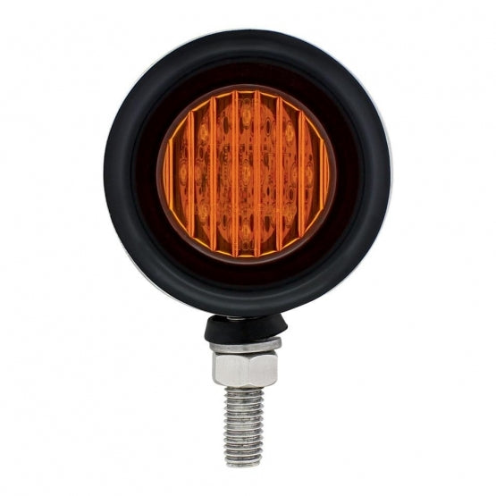 Stainless Steel 2" Double Face Light With 9 LED 2" Lights &amp; Grommets - Amber &amp; Red LED/Amber &amp; Red Lens
