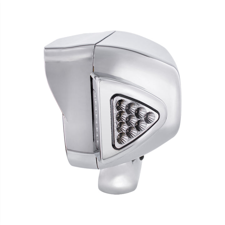 10 High Power LED "Chrome" Projection Headlight Assembly W/Mounting Arm &amp; Turn Signal Side Pod - Driver Side
