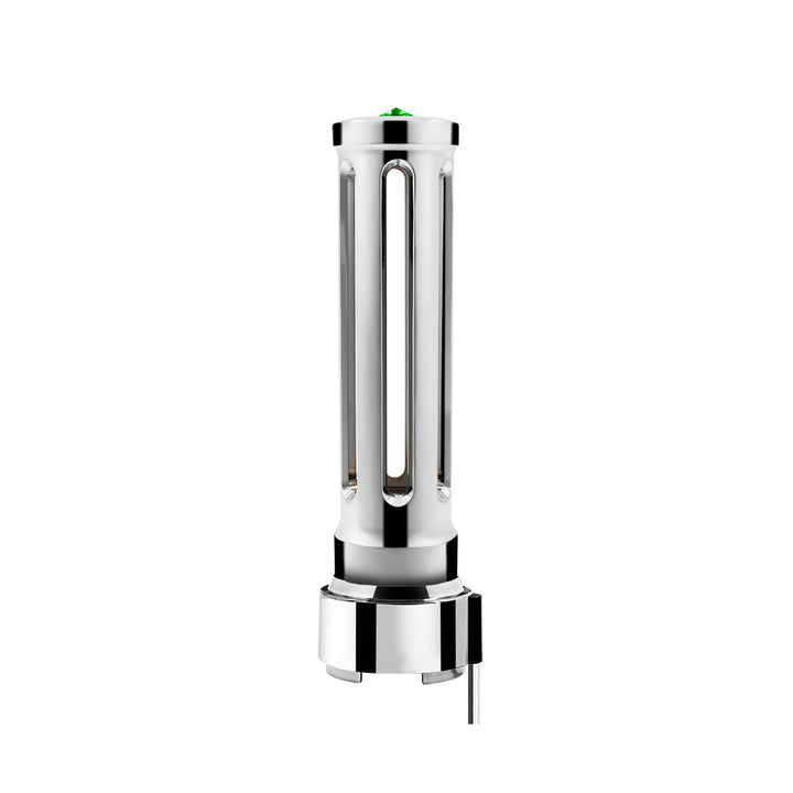 Thread-On Chrome Sonoma Style Gearshift Knob With LED 9/10 Speed Adapter - Dark Green Crystal/Green LED