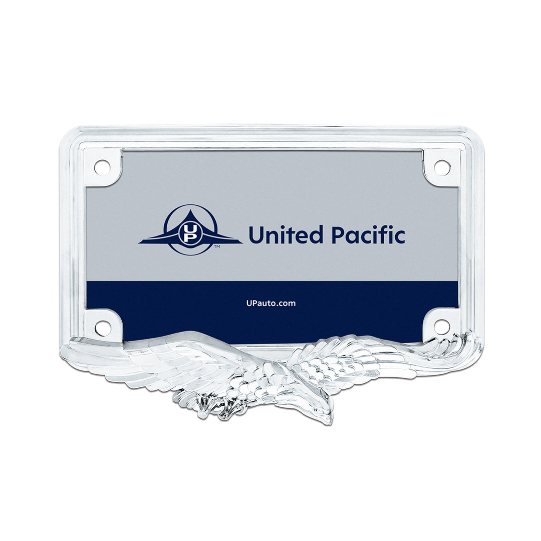 Eagle Motorcycle License Plate Frame - Chrome