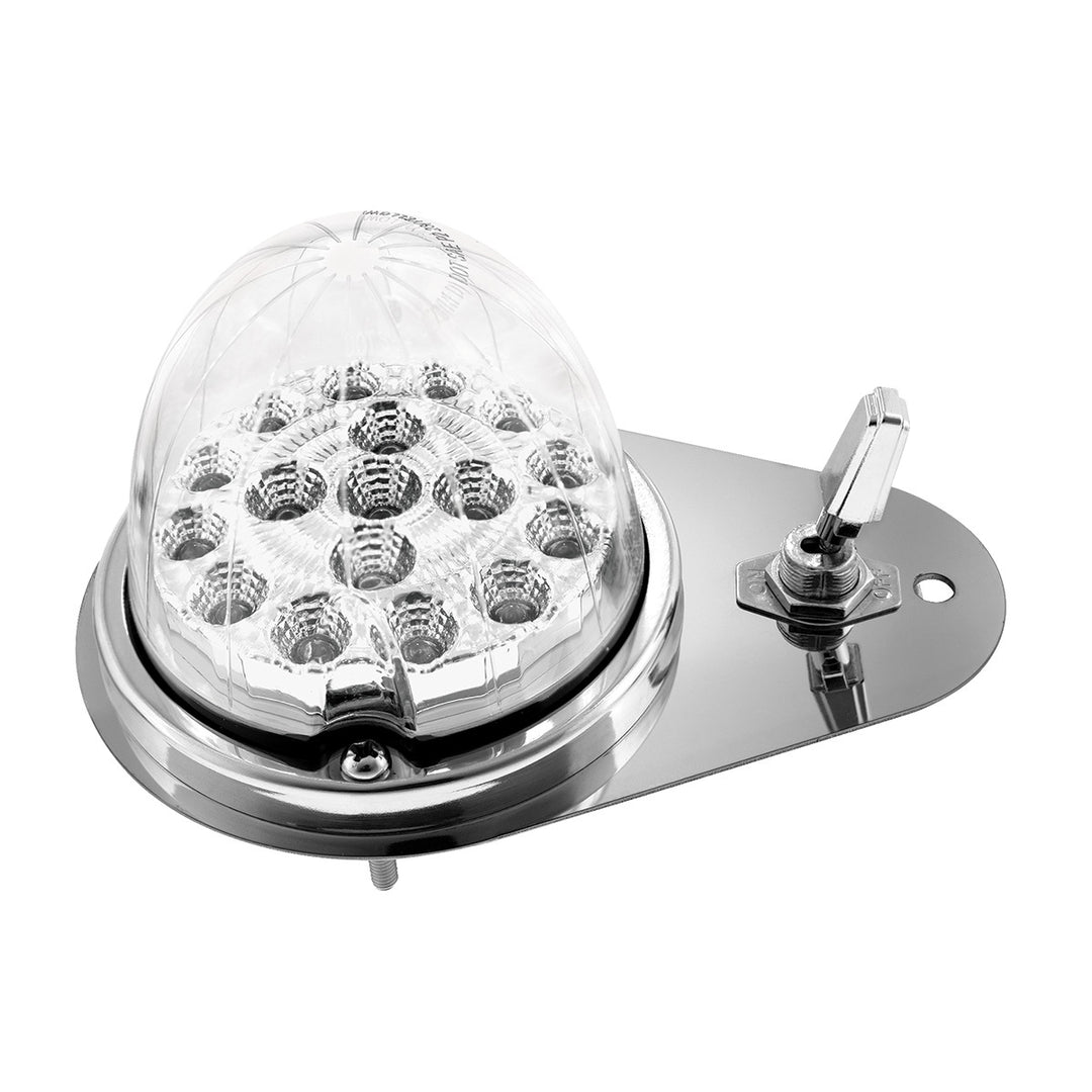 304 Stainless Steel Above Door Dome Light Kit W/ 17 LED Double Fury Watermelon For 1994-2025 KW W900 - Amber &amp; Green LED