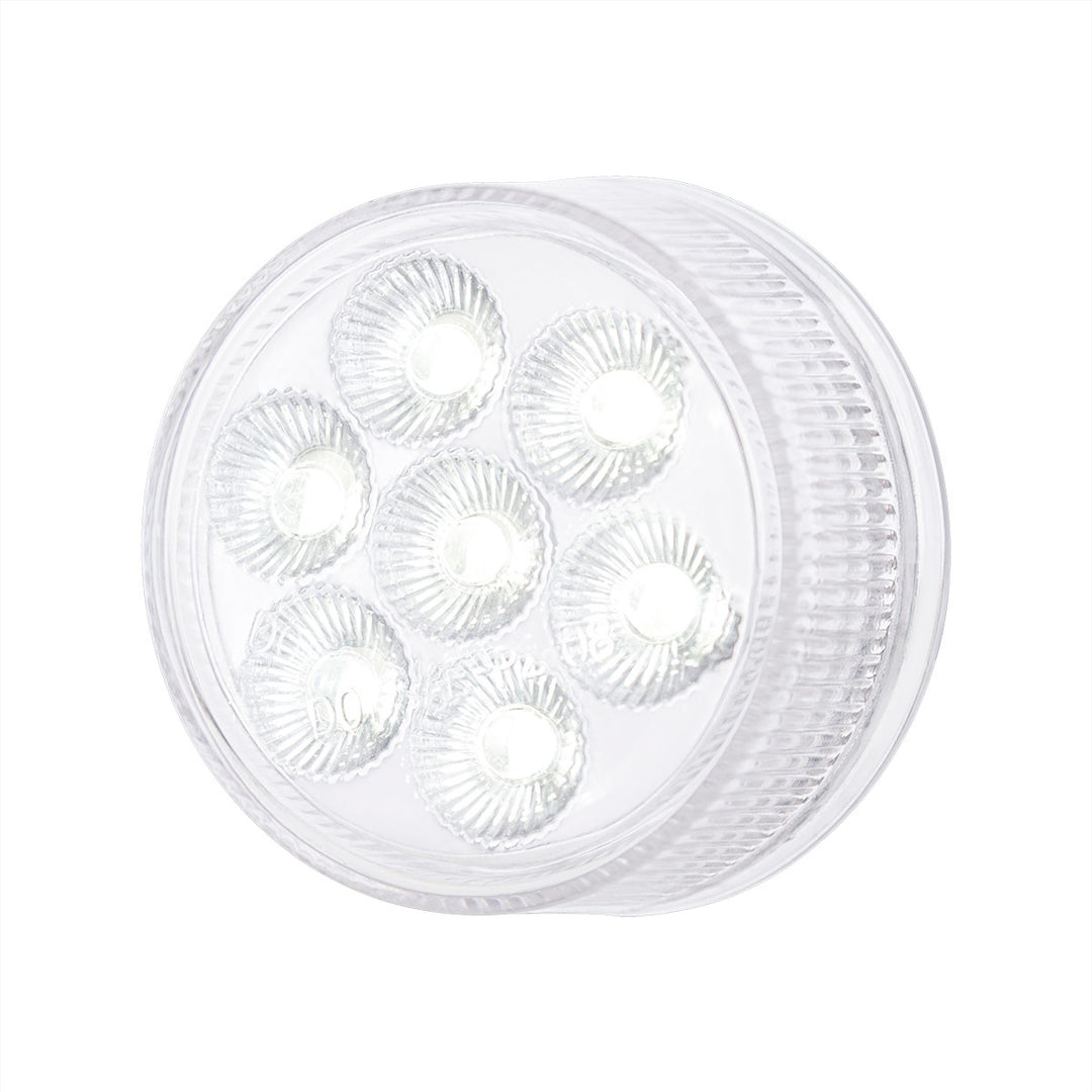 7 LED 2" Round Double Fury Light (Clearance/Marker) - Amber &amp; White LED/Clear Lens