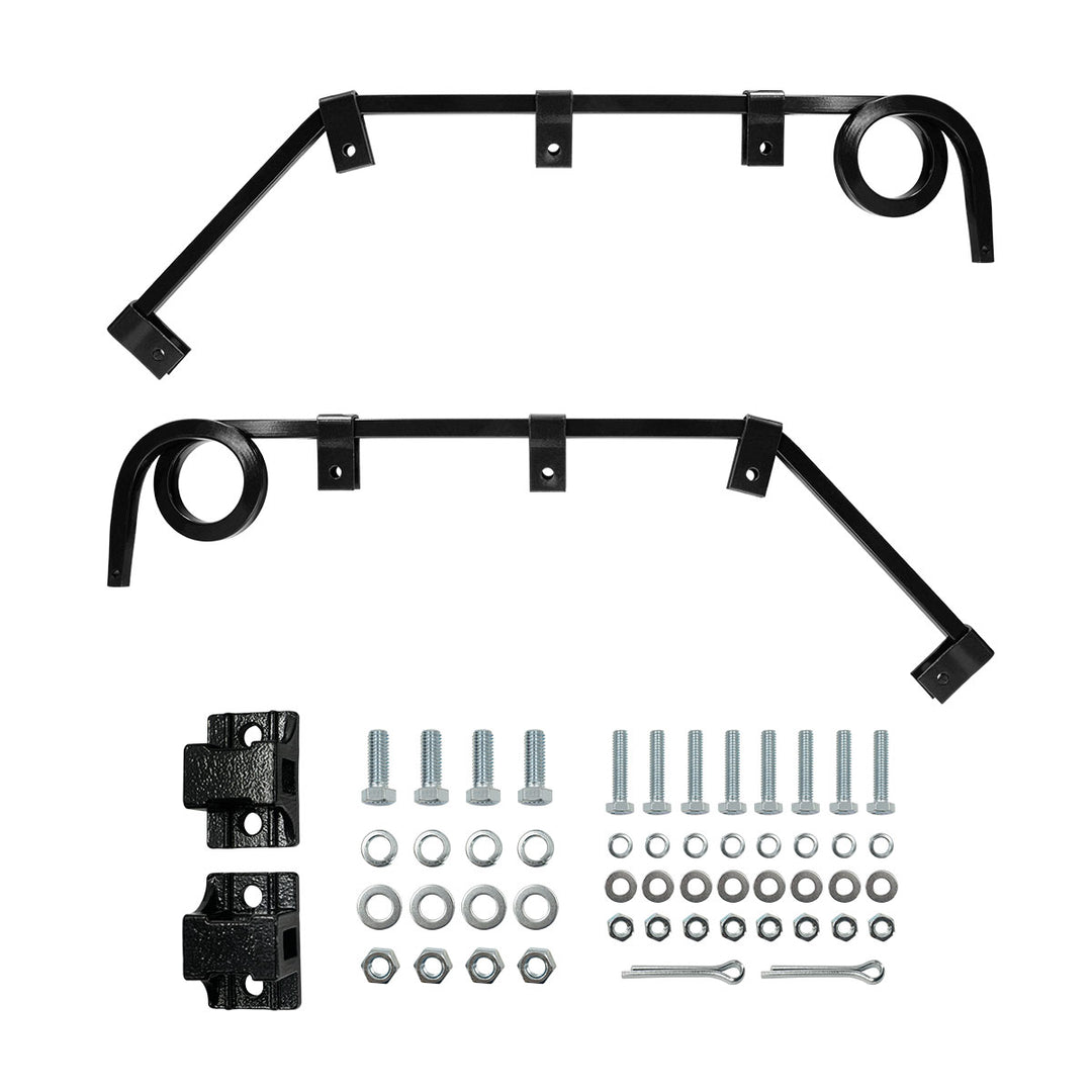Black Angled Mud Flap Hangers With Mounting Hardware - 1 Coil (Pair)