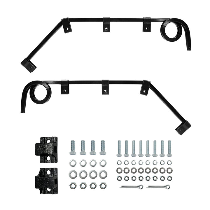 Black Angled Mud Flap Hangers With Mounting Hardware - 1 Coil (Pair)