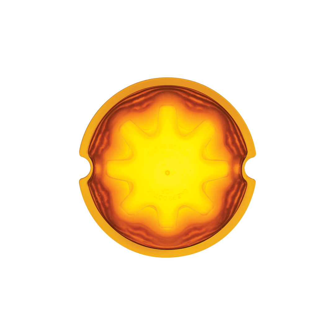 9 LED Dual Function GloLight Watermelon Cab/Auxiliary Light - Amber LED / Amber Lens