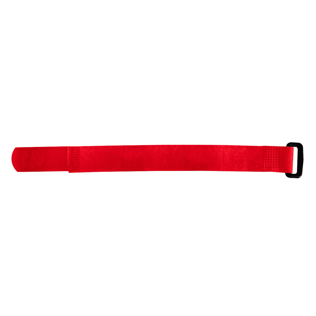 8" x 3/4" Red Hook &amp; Loop Velcro Strip - Tie Fasteners with Buckle (8-Pack)
