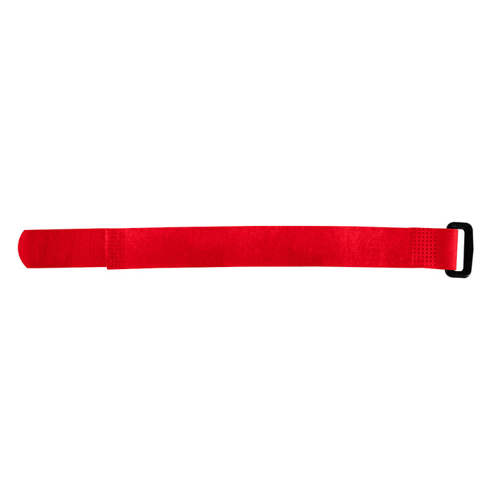 8" x 3/4" Red Hook &amp; Loop Velcro Strip - Tie Fasteners with Buckle (8-Pack)