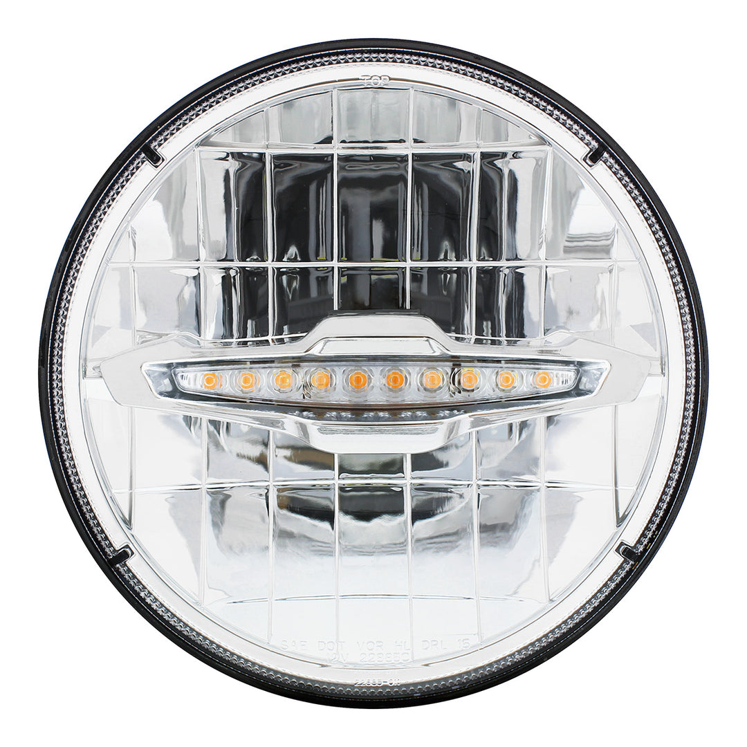 ULTRALIT - 3 High Power LED 7" Headlight With 10 Amber LED Position Light