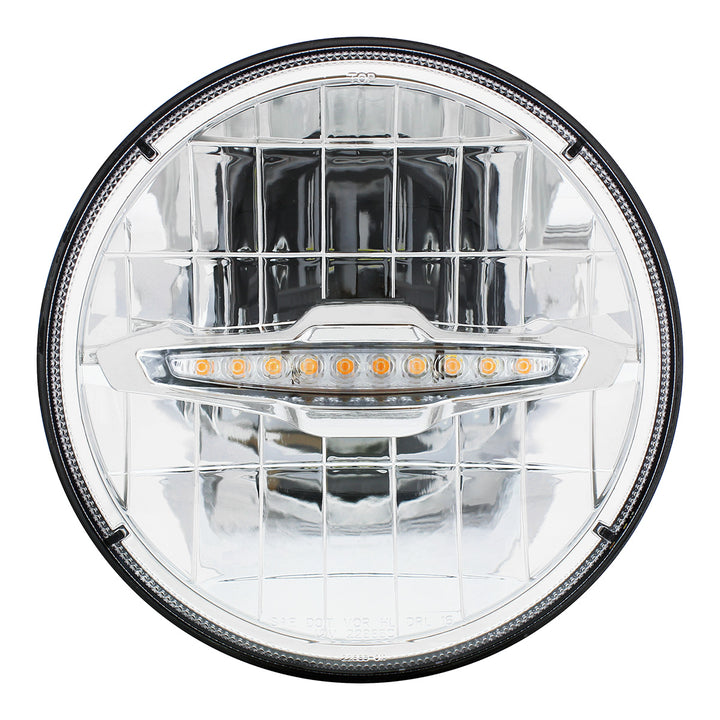 ULTRALIT - 3 High Power LED 7" Headlight With 10 Amber LED Position Light