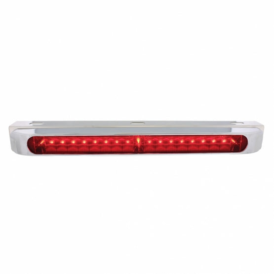 Stainless Light Bracket With 19 LED 17" Light Bar &amp; Bezel - Red LED/Red Lens