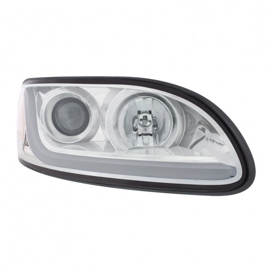 Chrome Projection Headlight W/LED Dual Function Light Bar For PB 386 (2005-2015) &amp; 387 (1999-2010) - Passenger