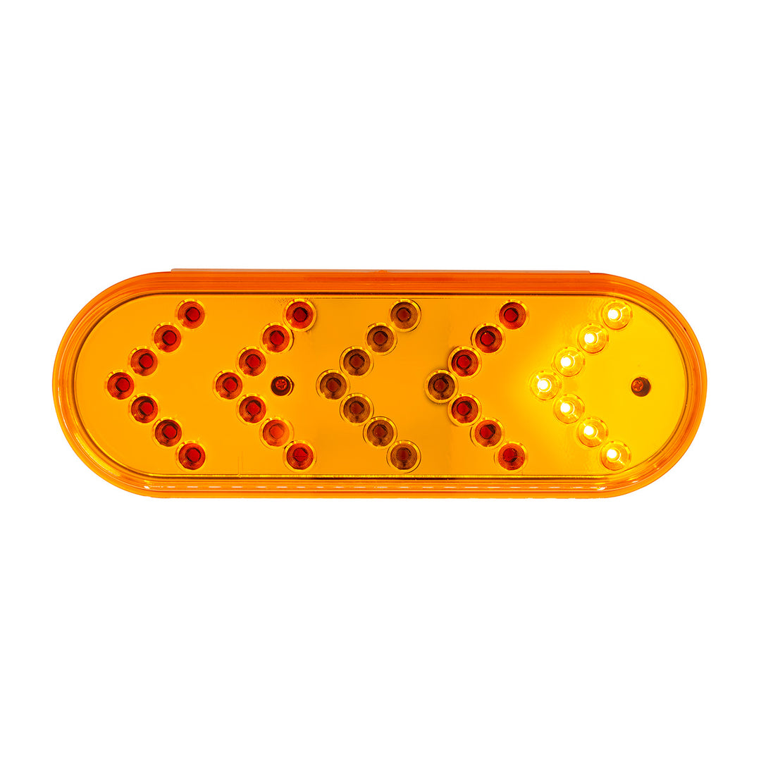 35 LED 6" Reflector Oval Sequential Turn Signal Light - Amber LED/Amber Lens (Bulk)