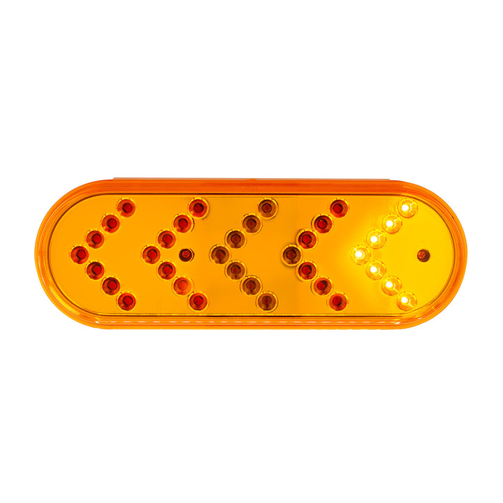 35 LED 6" Reflector Oval Sequential Turn Signal Light - Amber LED/Amber Lens (Bulk)