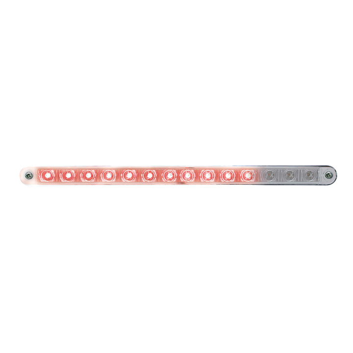 14 LED 12" Sequential Light Bar With Bezel - Red LED/Clear Lens