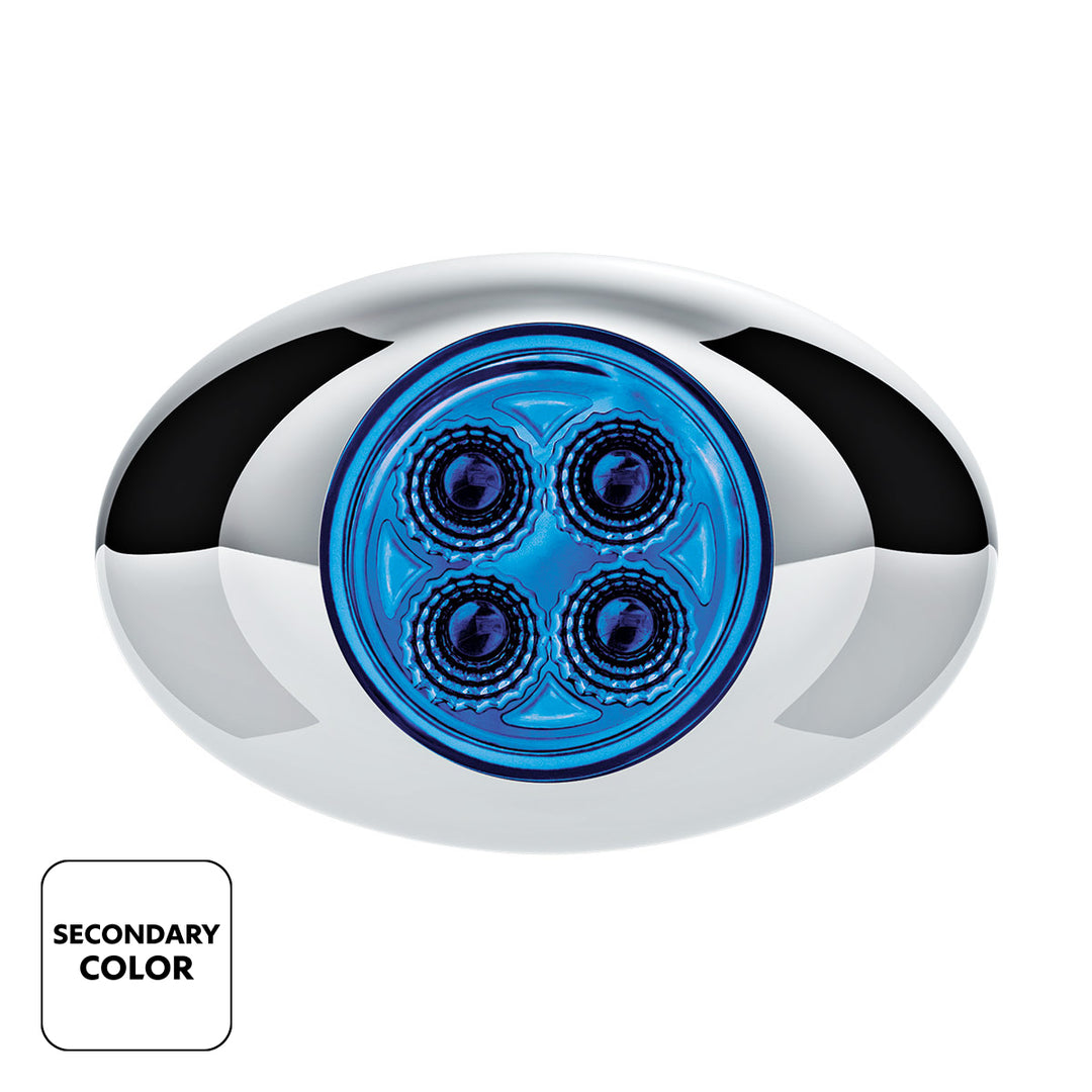 4 LED Double Fury Light (Clearance/Marker) - Red &amp; Blue LED/Clear Lens