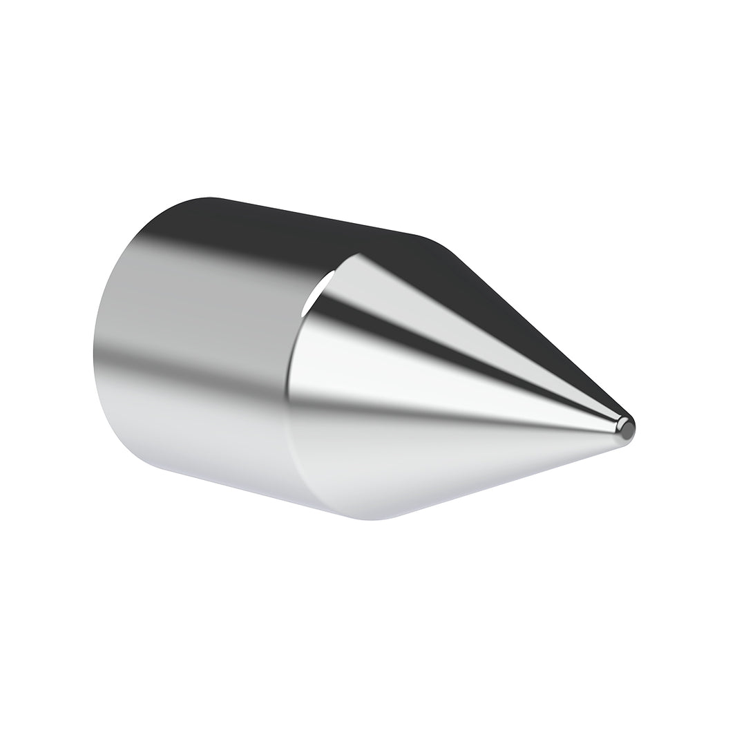 15/16" x 2-1/2" Chrome Plastic Spike Nut Cover - Push-On (Color Box of 60)