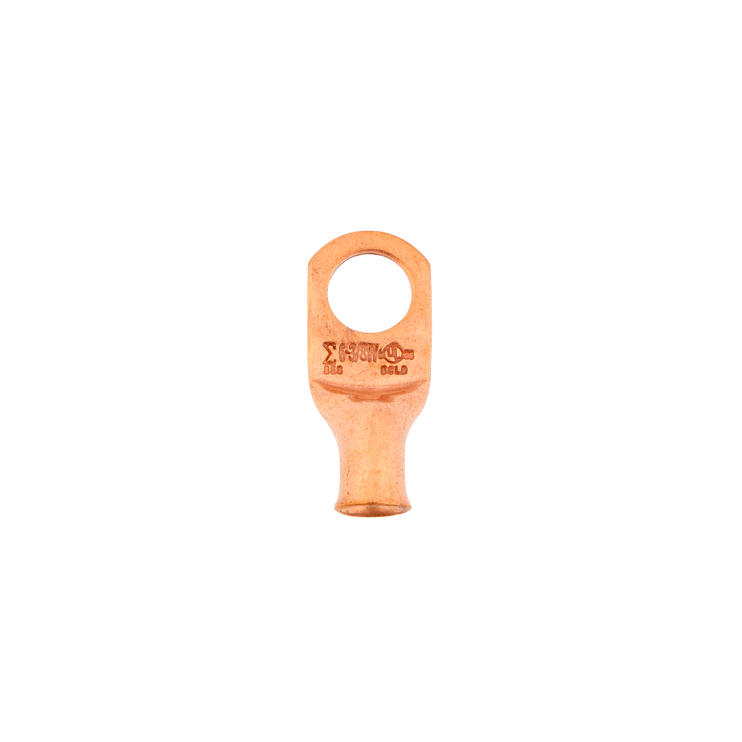 6 AWG 3/8" Stud Seamless Tubular Copper Lug (5-Pack)