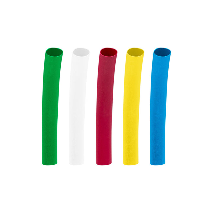 Assorted 1/4" Blue,Clear,Green,Red,Yellow Heat Shrink Tubing, 4" Long (5-Pack)