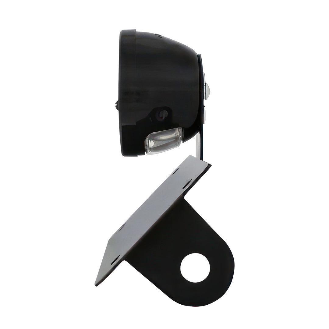 Black 1928 DUO Lamp &amp; Blue Dot Style Tail Light Assembly With Horizontal Mounting Bracket For Motorcycle