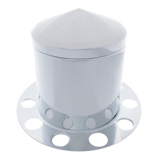 Stainless Pointed Rear Axle Cover 3PC Kit For 1-1/2" Nut Cover - Aluminum Wheel