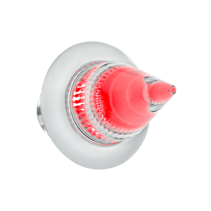 4 LED Dual Function 3/4" Mini Spike Light With Stainless Steel Bezel (Clearance/Marker) - Red LED/Clear Lens