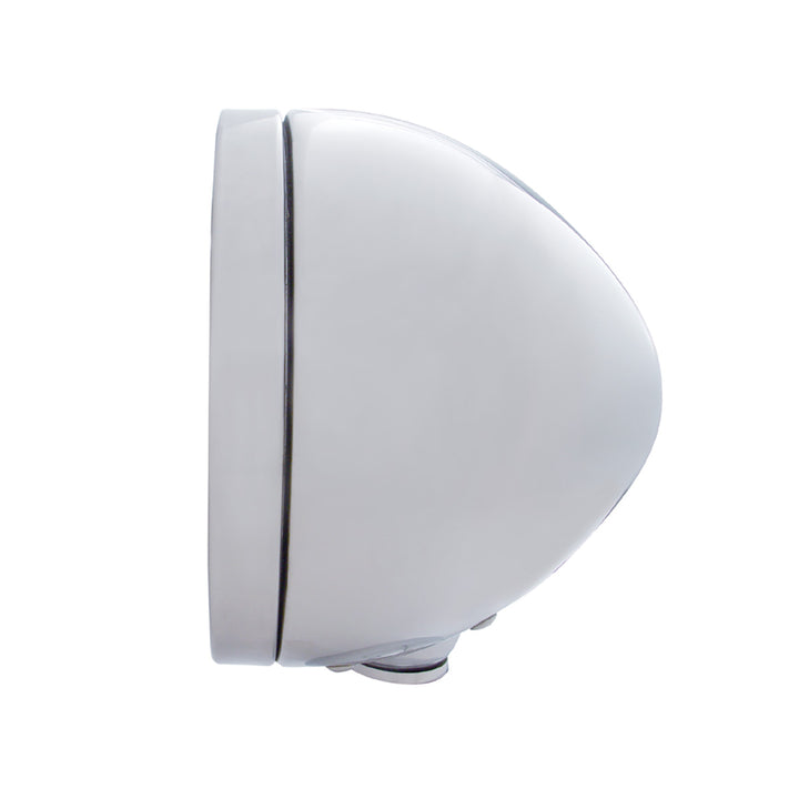 Chrome Classic Headlight H4 With 34 White LED &amp; Signal - Clear Lens