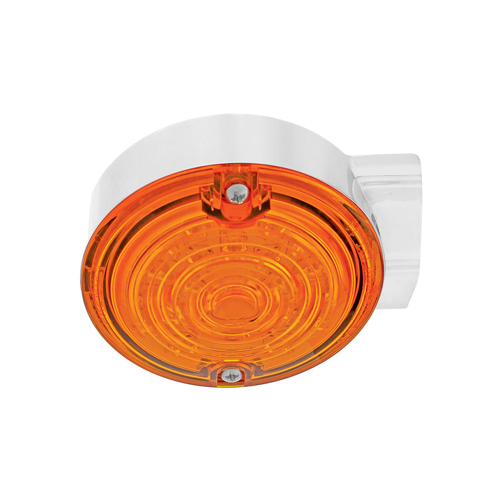 21 LED 3-1/4" Signal Light For Harley Motorcycle With Housing - Amber LED/Amber Lens