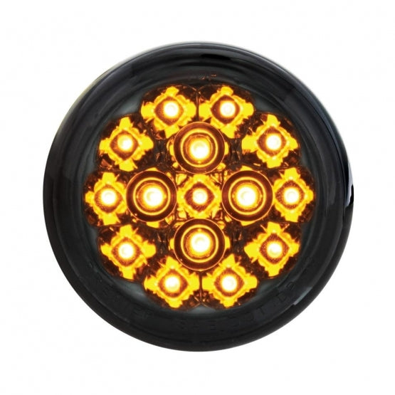 15 LED 2-3/8" Turn Signal Light For Harley Motorcycle - Amber LED/Smoke Lens