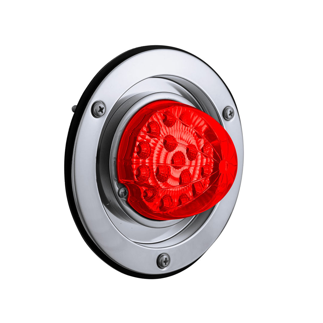 17 LED Dual Function Watermelon Reflector Light Sleeper Bunk Kit With 304 Stainless Steel Bezel - Red LED/Red Lens