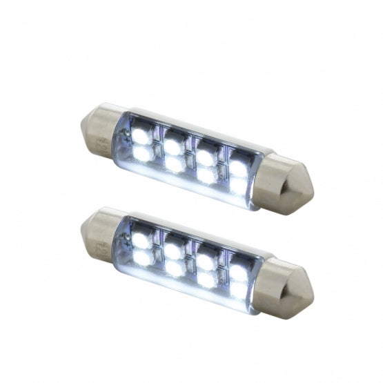 8 SMD High Power Micro LED 211 - 2 Dome Light Bulb - White (2-Pack)