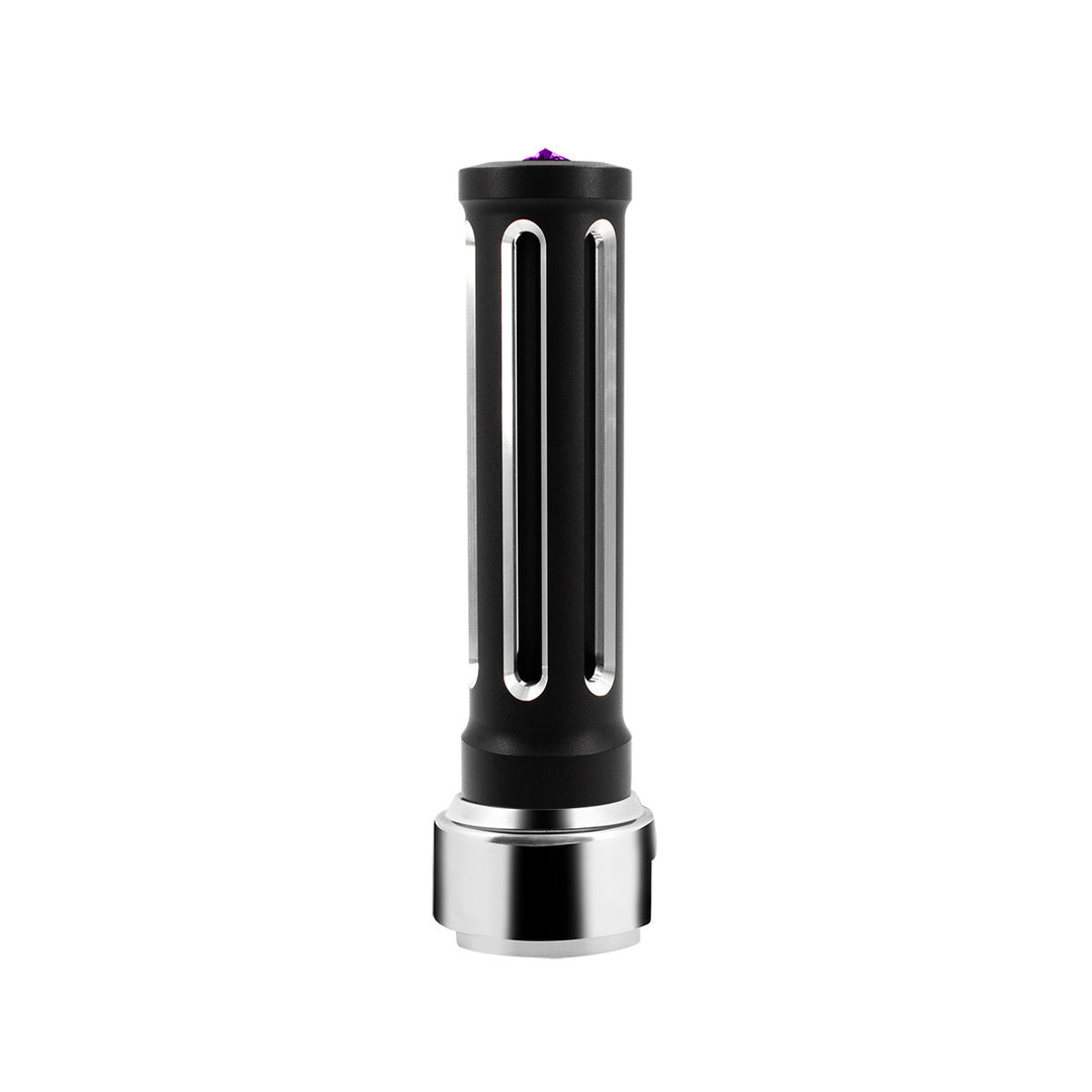 Thread-On Matte Black Sonoma Style Gearshift Knob With LED 13/15/18 Speed Adapter - Purple Crystal/Purple LED