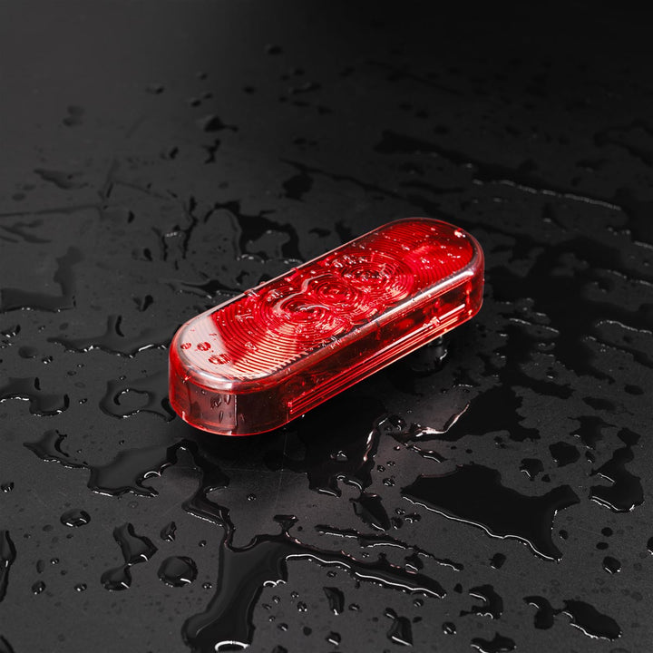 3 LED 6" Oval Light (Stop, Turn, &amp; Tail) - Red LED/Red Lens
