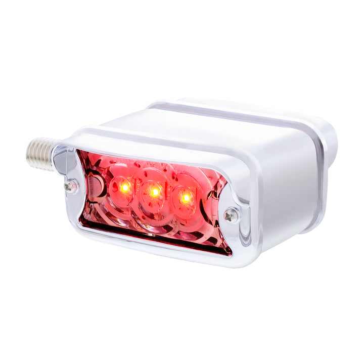 6 LED Single Function Double Face Light W/Visor - Horizontal Mount - Amber &amp; Red LED/Clear Lens