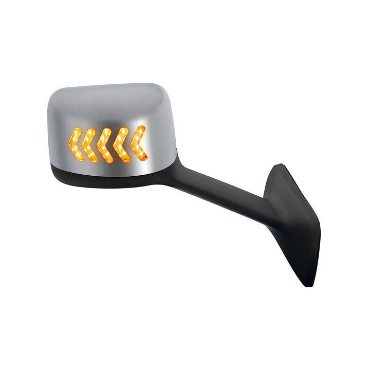 Chrome Plastic Hood Mirror Assembly With Sequential LED Turn Signals For 2018-2024 International LT - Passenger