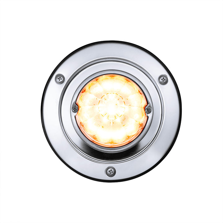 17 LED Dual Function Watermelon Sleeper Bunk Kit With 304 Stainless Steel Bezel - Amber LED/Clear Lens