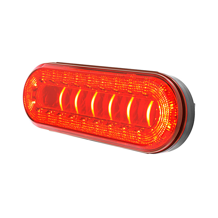30 LED 6" Oval Lumos Light I - Series (Stop, Turn &amp; Tail) - Red LED/Red Lens
