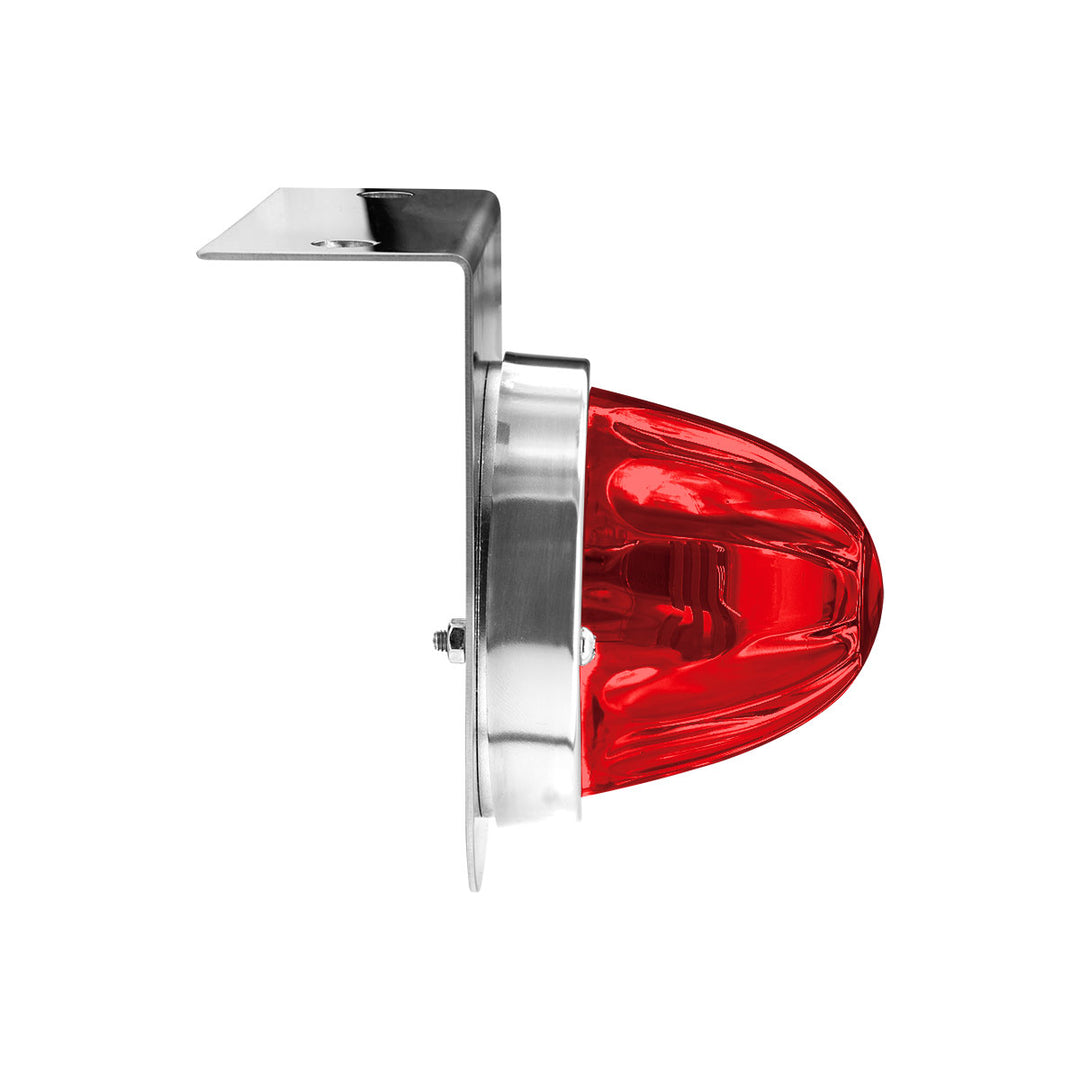 Dual Function Glass Watermelon Light With Stainless Steel Light Bracket Kit With LED Bulb - Red LED/Red Lens