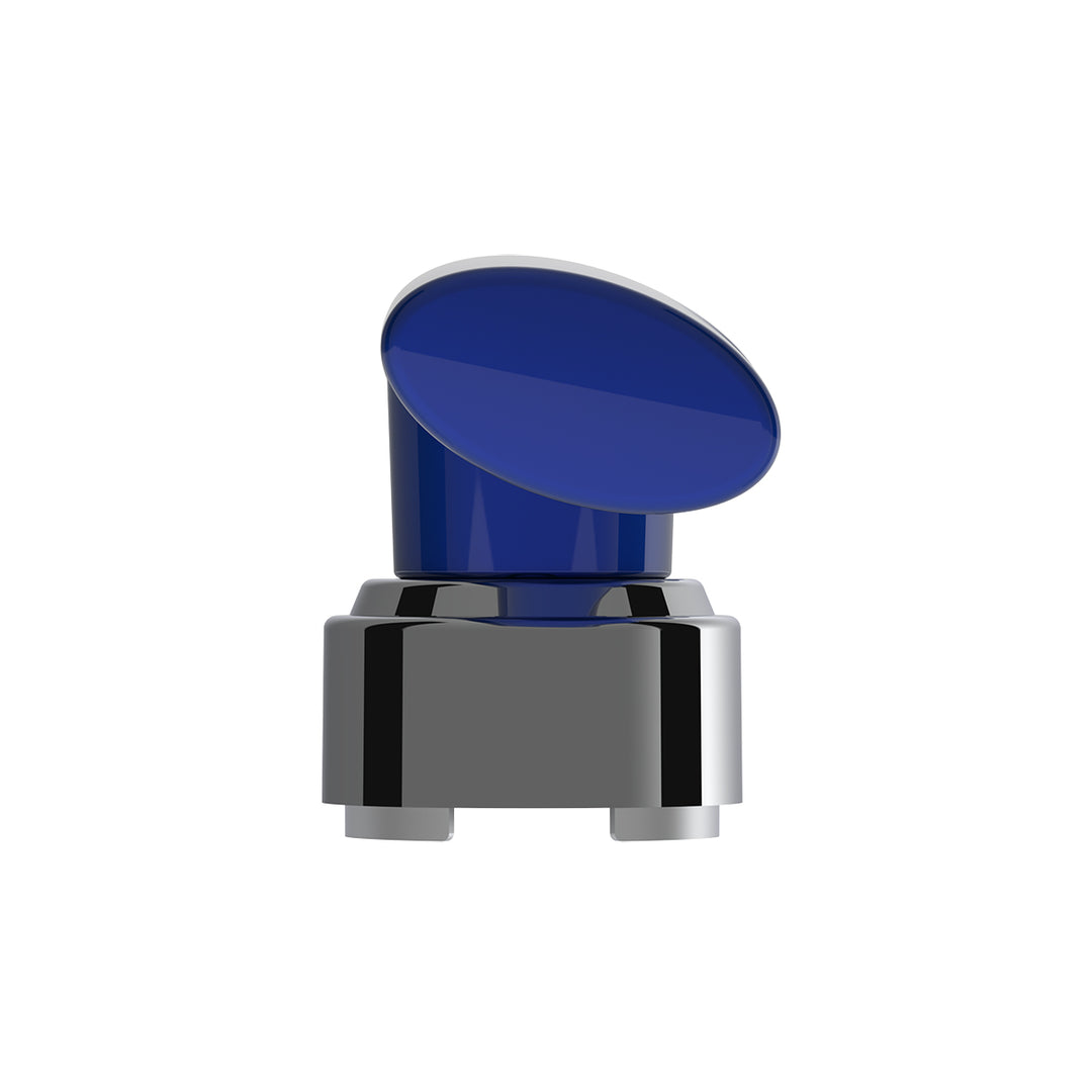 Thread-On T-Shape Gearshift Knob With Chrome 13/15/18 Speed Adapter - Indigo Blue