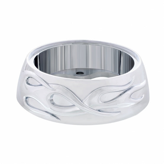 Chrome Flame Horn Button Bezel