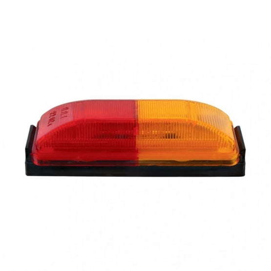 6 LED Rectangular Fender Mount Light (Clearance/Marker) With Amber &amp; Red Lens, And Black Bracket (Bulk)