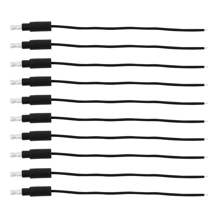 6" Single Lead Wire With .180 Bullet Termination &amp; Stripped End - Black (10 Pcs)