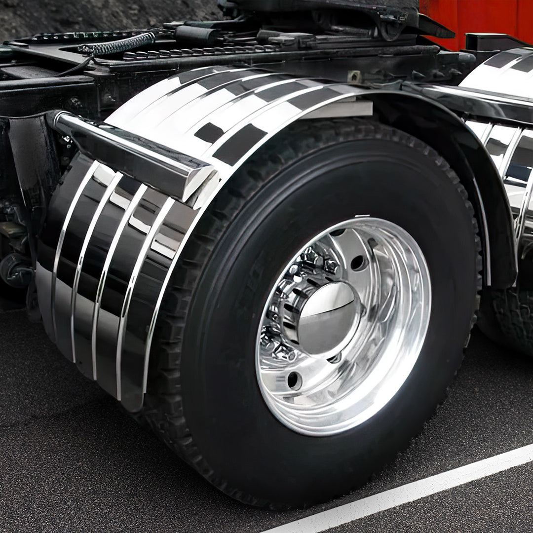 80" 430 Stainless Steel (18ga) Single Axle Fender - SR Series (Pair)