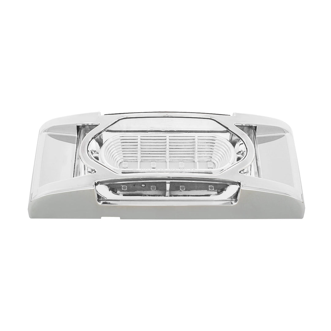 16 LED Reflector Light (Clearance/Marker) With Chrome Bezel - Amber LED/Clear Lens