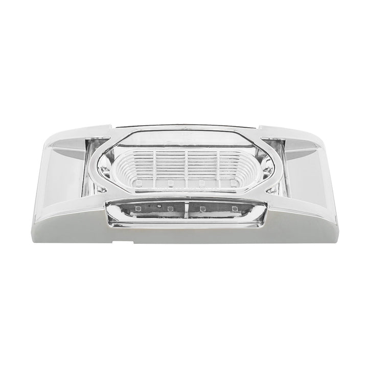 16 LED Reflector Light (Clearance/Marker) With Chrome Bezel - Amber LED/Clear Lens