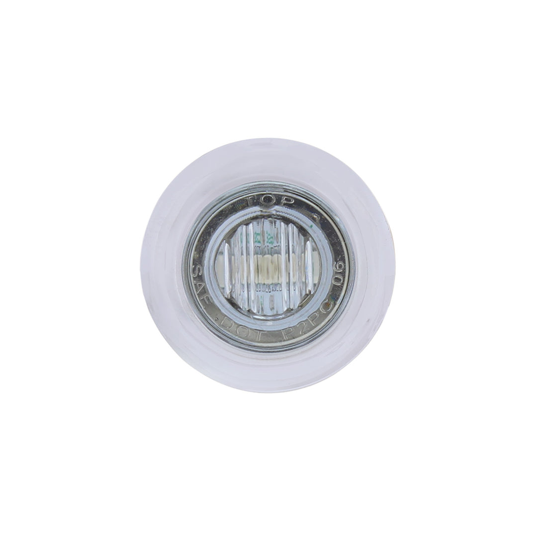 3 LED Dual Function 3/4" Mini Auxiliary/Utility Light With Bezel &amp; Washer - Red LED/Clear Lens