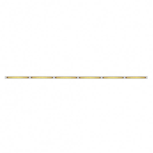79-1/2" Stainless Bumper Light Bracket With 6X 19 LED 12" Light Bars - Amber LED/Amber Lens