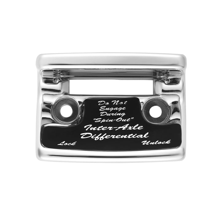 Chrome Plastic Axle/Differential Switch Guard With Glossy Sticker For 1990-2010 Freightliner Classic - Black